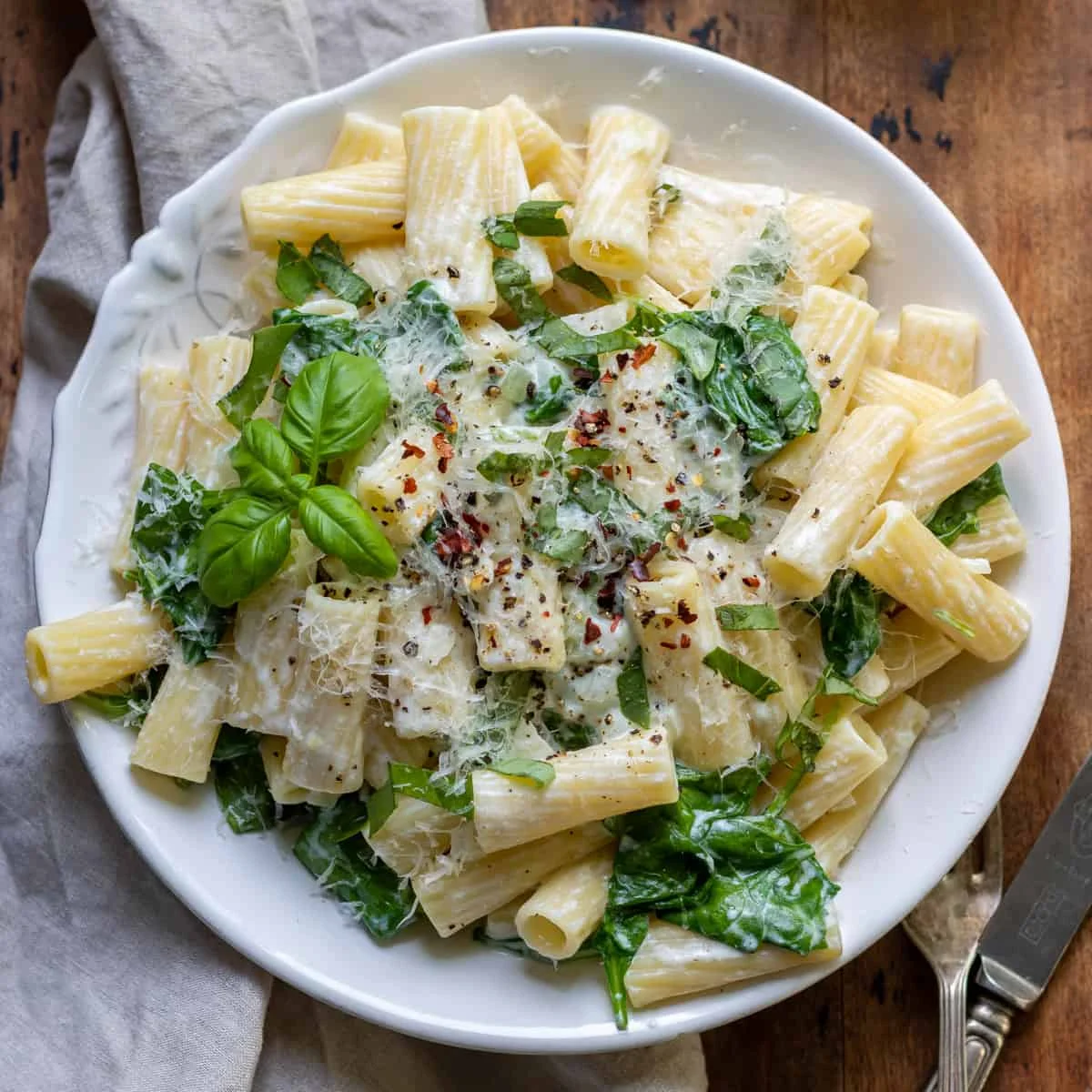 Spinach Goat Cheese Pasta
