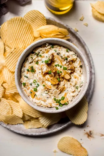 French Onion Dip with Greek Yogurt