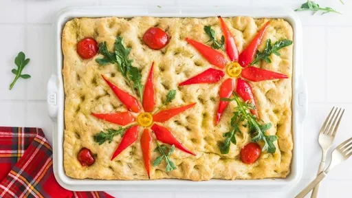 Poinsettia Focaccia Bread