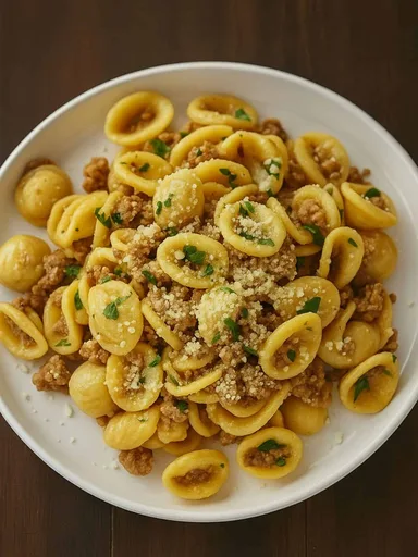 Pasta orecchiette en una sola sartén