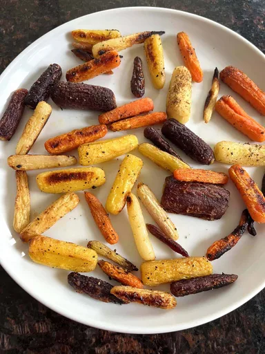 Zanahorias tricolor asadas al horno