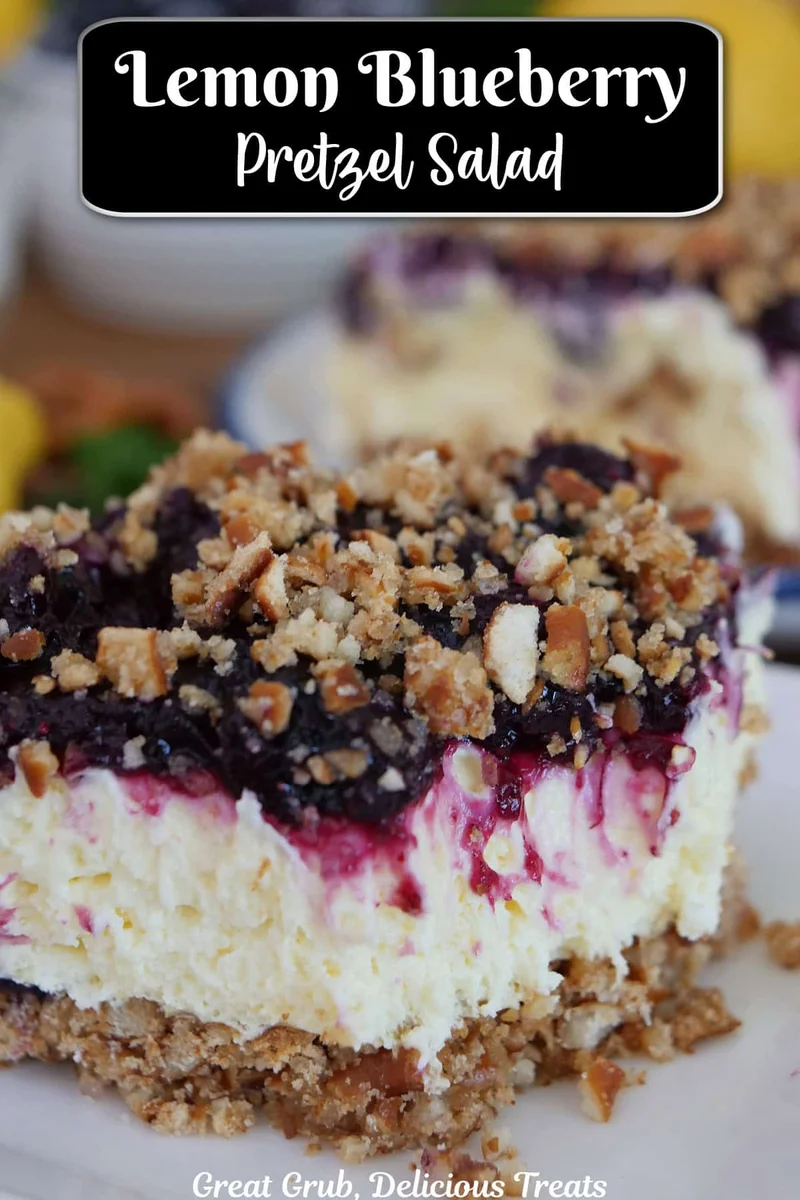 Lemon Blueberry Pretzel Salad