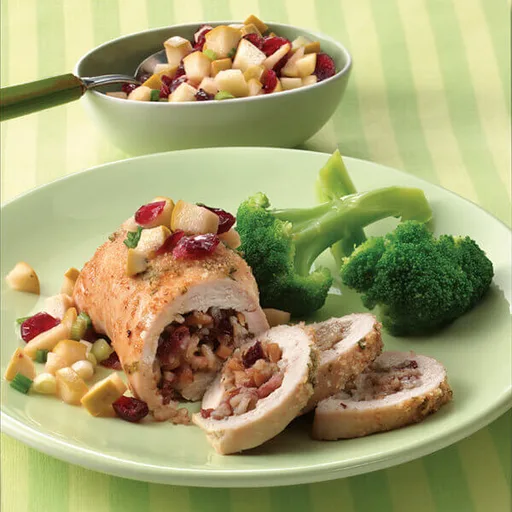 Pollo relleno de arándanos rojos