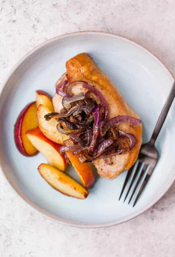 20-Minute Sheet Pan Pork Chops with Peaches