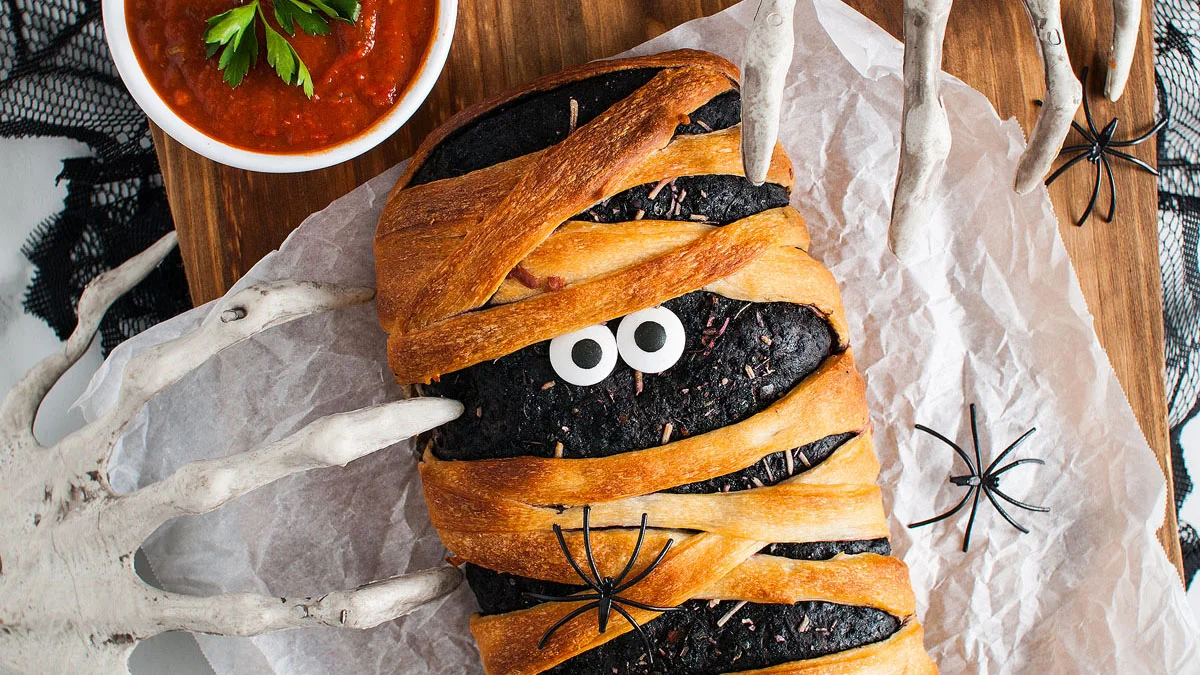 Halloween Mummy Stromboli Dinner