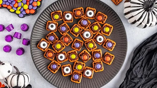 Snacks de pretzels para Halloween