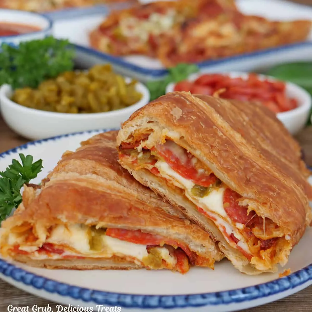 Pepperoni Pizza Croissant Sandwiches