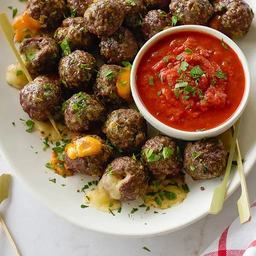 Cheese-Stuffed Appetizer Meatballs