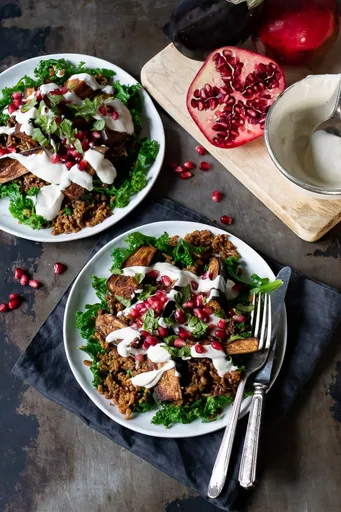 Persian Roasted Eggplant Salad with Tahini Dressing