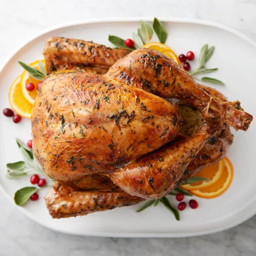 Pavo asado a la mantequilla y hierbas