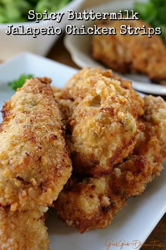 Tiras de pollo picantes al suero de mantequilla y jalapeño