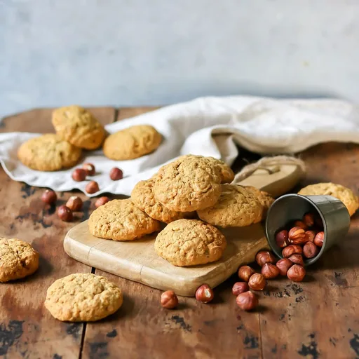 Pumpkin Oatmeal Cookies with Hazelnuts