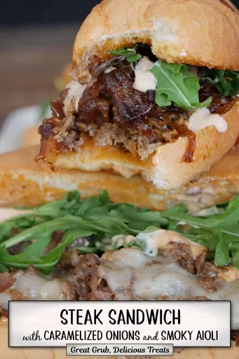 Steak Sandwich with Caramelized Onions and Smoky Aioli