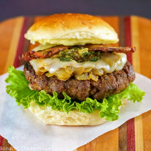 BBQ Green Chile Bacon Burgers (Gluten Free)