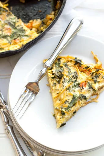 Frittata de espaguetis de aprovechamiento