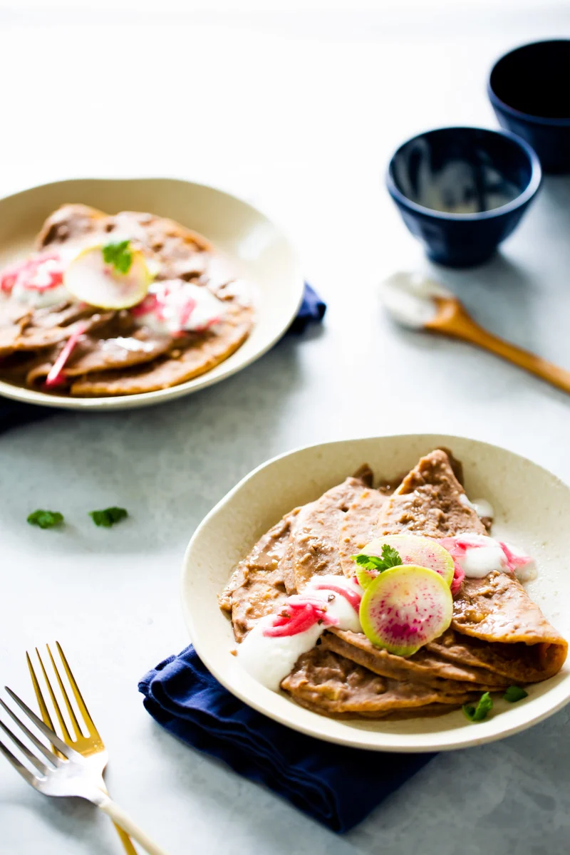 Receta de enfrijoladas veganas