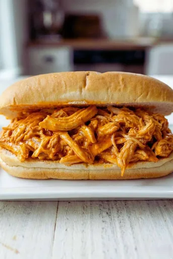 Slow Cooker Buffalo Chicken Sandwiches
