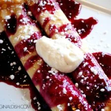 Crepes with Blueberry Sauce & Sweet Ricotta
