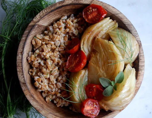 Farro with Braised Fennel & Lemon Vinaigrette
