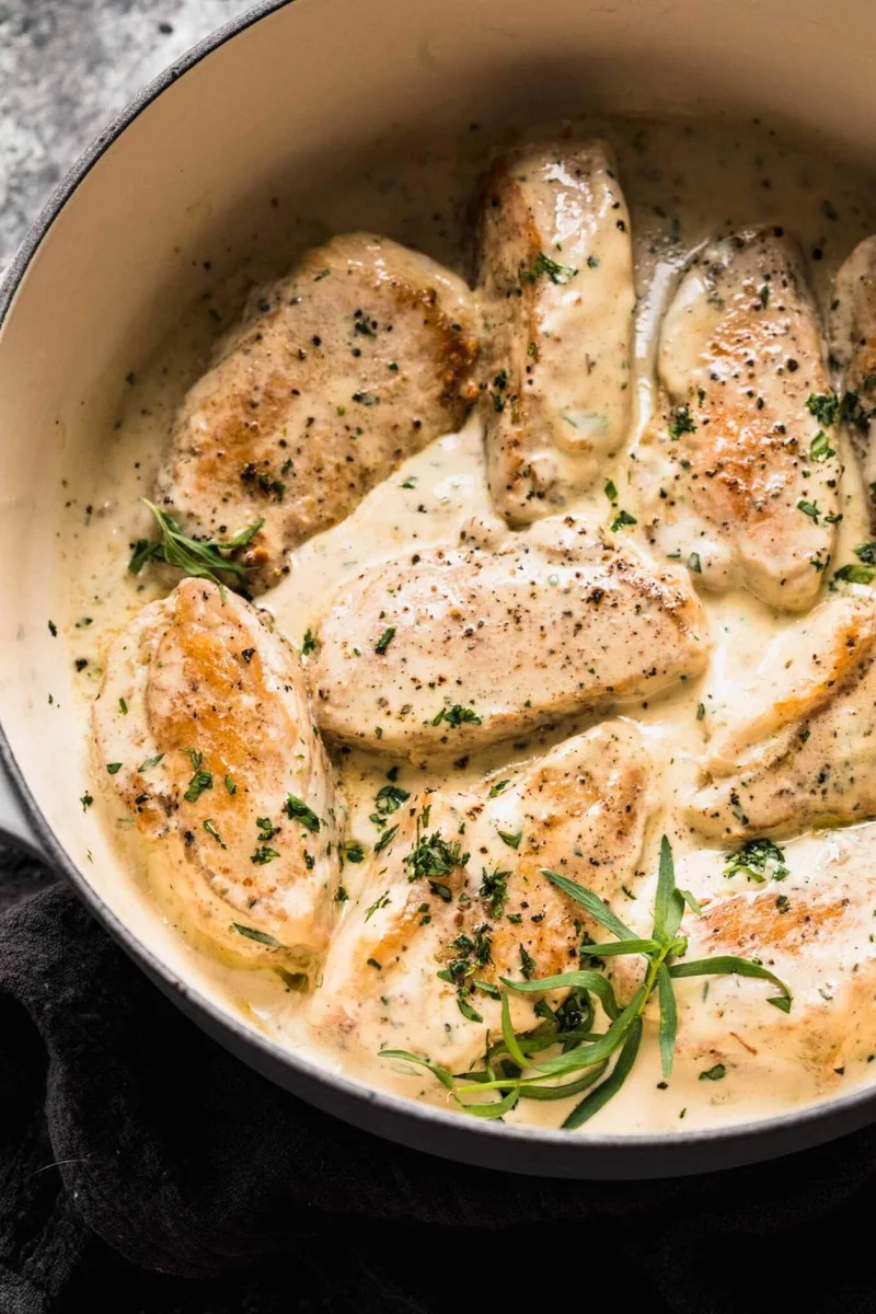 Creamy Tarragon Pork Tenderloin Medallions
