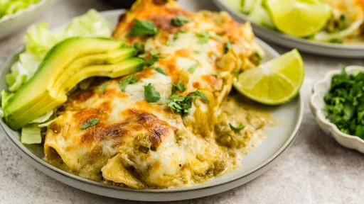 Salsa Verde Chicken Enchiladas