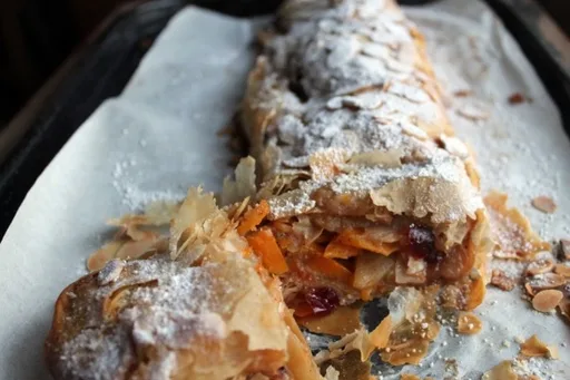 Squash and Apple Strudel with Dried Cranberries