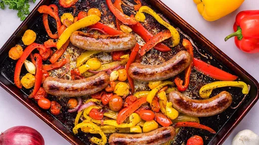 Sheet Pan Sausage and Peppers
