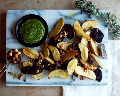 Roasted Potatoes with Hazelnut Rosemary Pesto