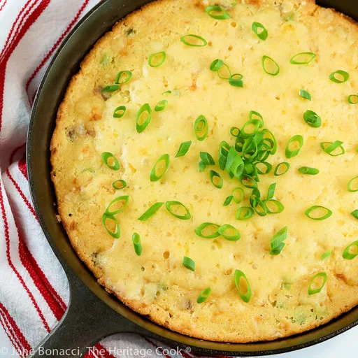 Pan de maíz a la sartén con jamón y queso (sin gluten)