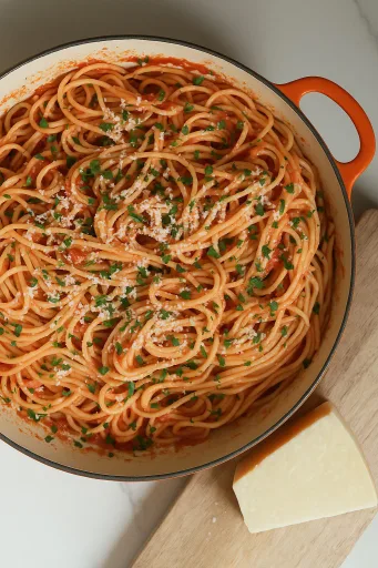 Espagueti con Tomate, Ajo y Anchoas
