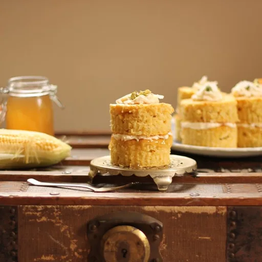 Mini Coconut Corn Cake with Corn Cob Jelly
