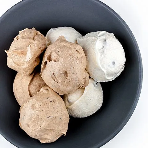 Chocolate and Vanilla Meringues (GF and DF)