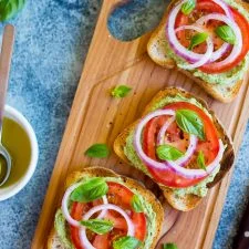 Basil, Lemon and White Bean Toasts with Tomato