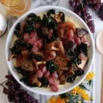 Pork Chops with White Wine Grape Sauce & Polenta