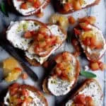 Caramelized Apple Ricotta Toast with Honeycomb & Fried Sage