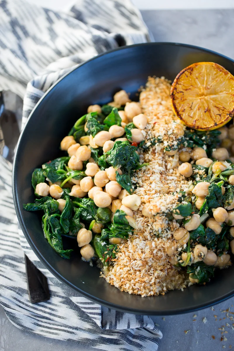 Garbanzos con espinacas
