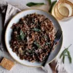 Black Garlic Pasta with Caramelized Shallot Sauce