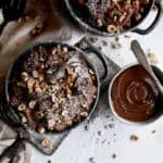 Nutella Brioche Bread Pudding with Roasted Hazelnuts