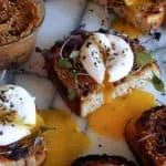 Miso Butter Toast with Poached Eggs