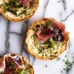 Asparagus Ricotta Tarts with Prosciutto & Herbs