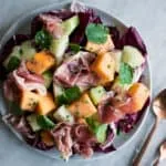 Radicchio Melon Salad with Prosciutto & Poppy Seed Vinaigrette