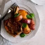 Pork Chops with Nectarines & Mustard Sauce