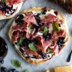 Prosciutto Piadina with Parmesan Fonduta & Balsamic Grapes