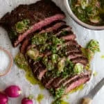 Grilled Flank Steak with Radish Chimichurri