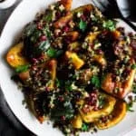 Caramelized Acorn Squash with Walnut & Pomegranate Gremolata