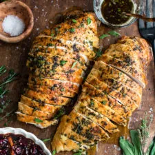 Brown Butter Herb Roasted Turkey with Cranberry Mostarda