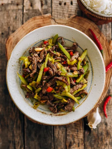 Beef with Pickled Peppers