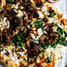 Winter Burrata Pizza with Pistachio Chili Honey