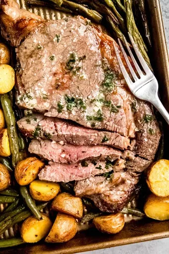 Sheet Pan Garlic Butter Steak and Potatoes Recipe