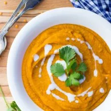 Curried Sweet Potato, Carrot & Red Lentil Soup